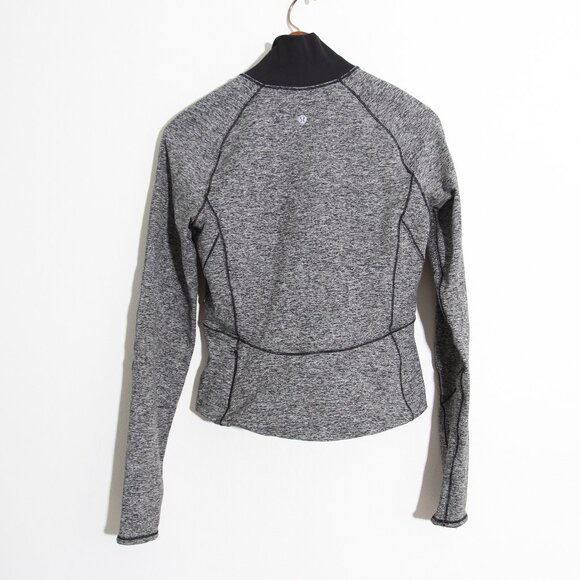 Lululemon Always Alert 1/2 Zip Pullover Heathered Black Gray Rulu Fleece Size 6 - Picture 9 of 13